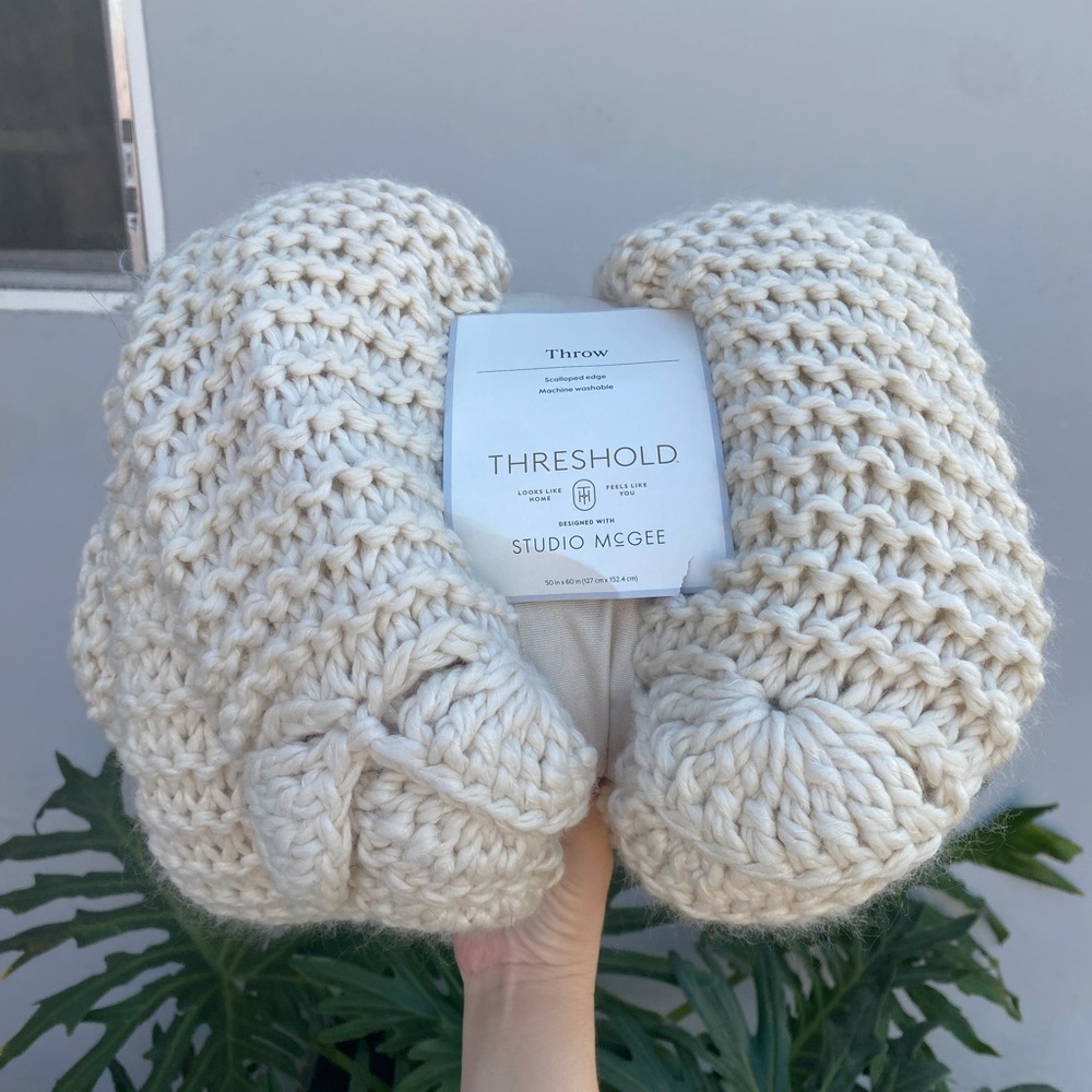 SOLD - Threshold Studio McGee Knit Crochet Throw Blanket